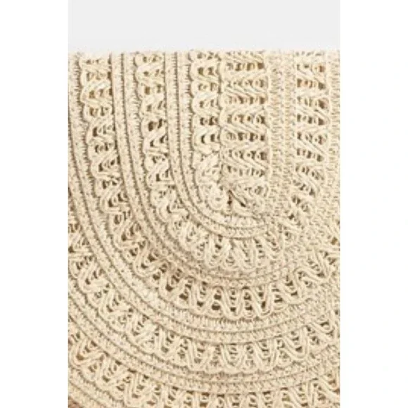 Fame Woven Pattern Straw Crossbody Bag Women